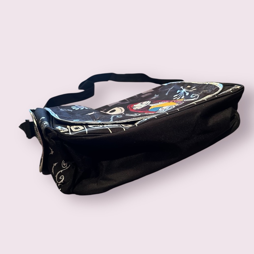 Disney The Nightmare Duo Black Crossbody Messenger Bag Metallic Silver Accents - Picture 3 of 13